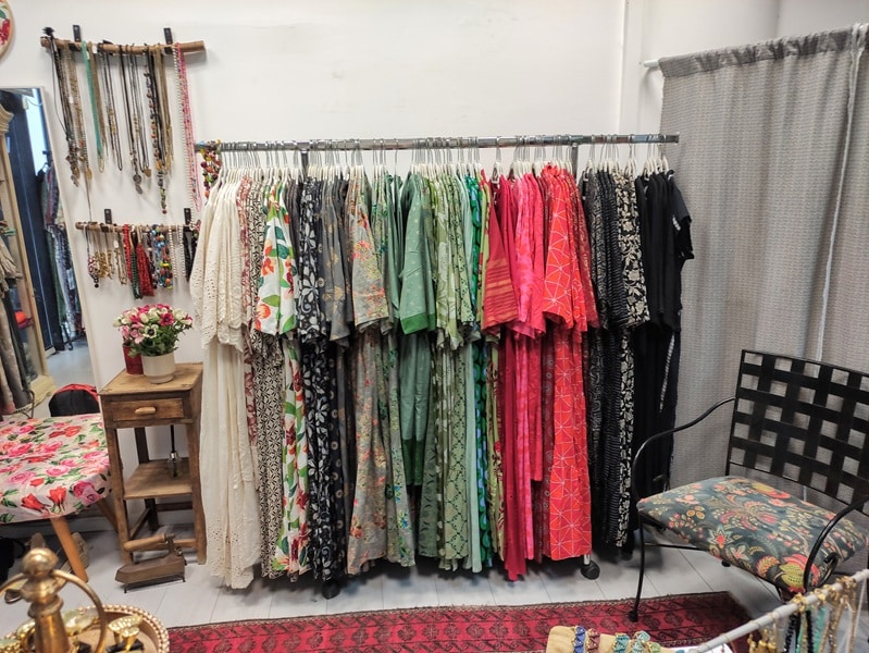 Dresses with pockets at Yael Lindenbaum's studio