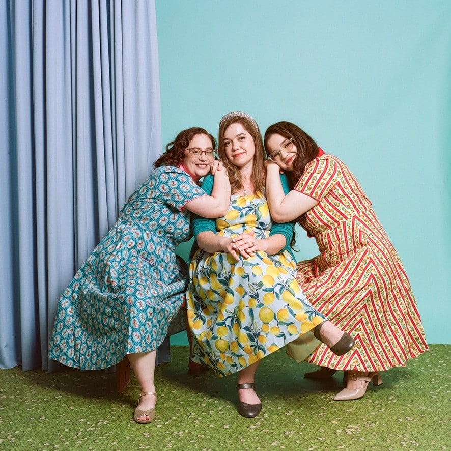 Lior and friends wearing Dolly and Dotty dresses